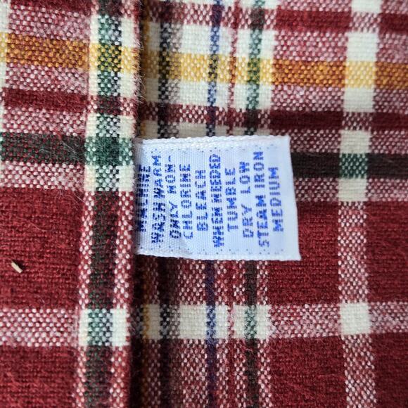 Ralph Lauren Big Shirt Mens Medium Red Plaid Button Front Long Sleeve Cotton - Picture 5 of 10